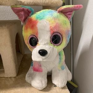 Snuggly multicolored beanie boo bull dog